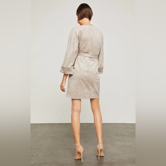 BCBG MAX AZRIA ⨠BELTED FAUX-SUEDE MINI DRESS - Picture 2 of 5